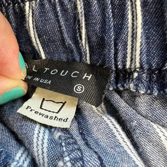 Final Touch Wide Leg Blue Striped Palazzo Pants Size Small - Picture 12 of 14